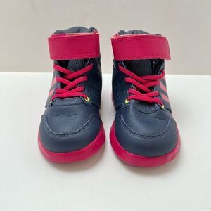 Adidas Baby Toddler Kids Shoes Stripe Sneakers Size 7K Blue Pink